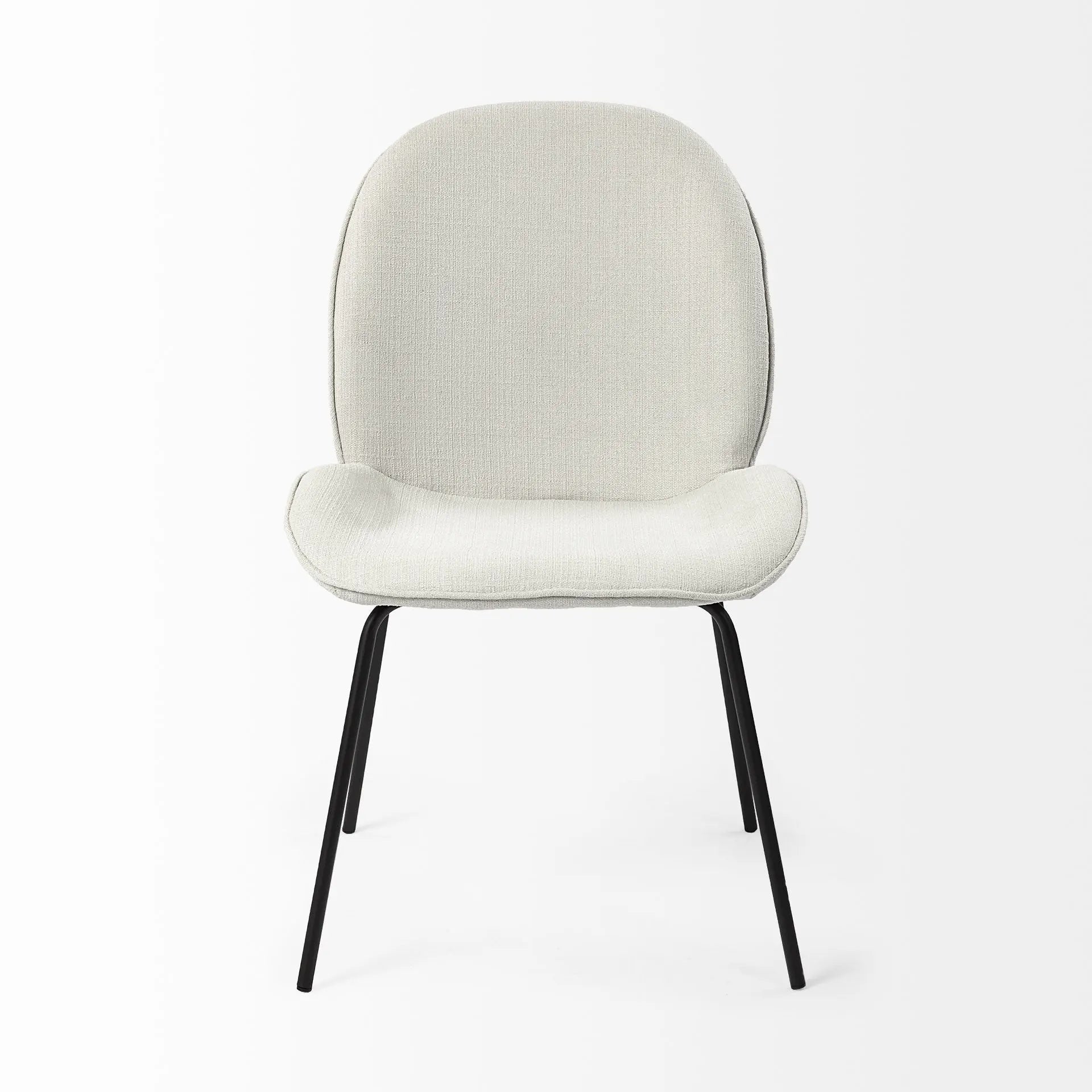 Set of Two White and Black Upholstered Fabric Dining Side Chairs Homeroots Kitchen & Dining