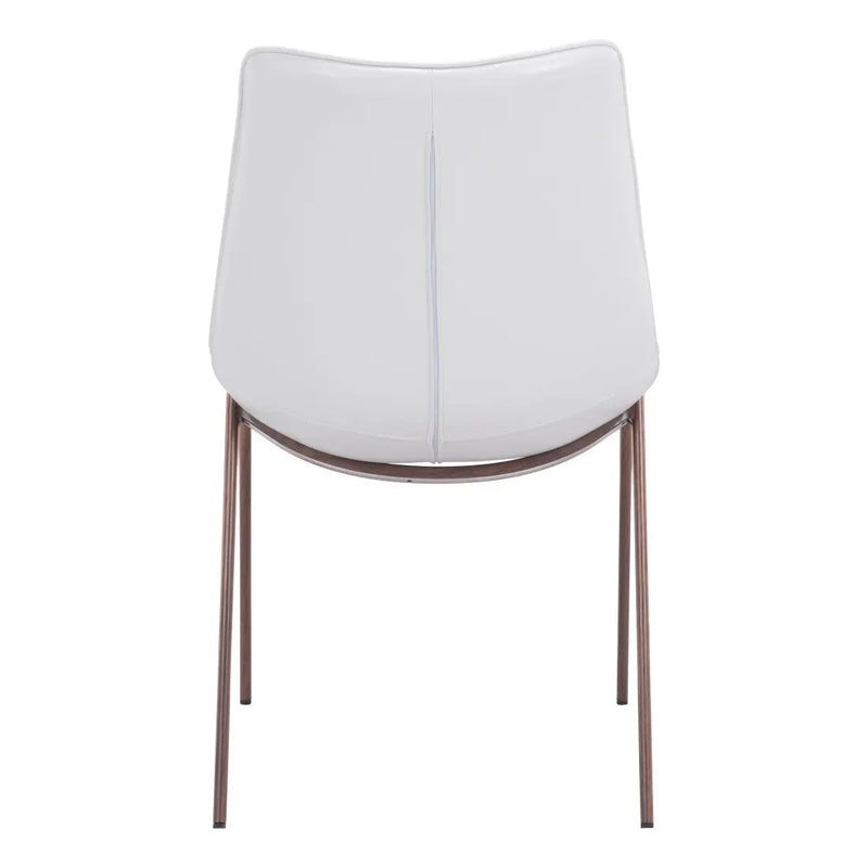 Set of Two White and Brown Upholstered Faux Leather Dining Side Chairs Homeroots Kitchen & Dining