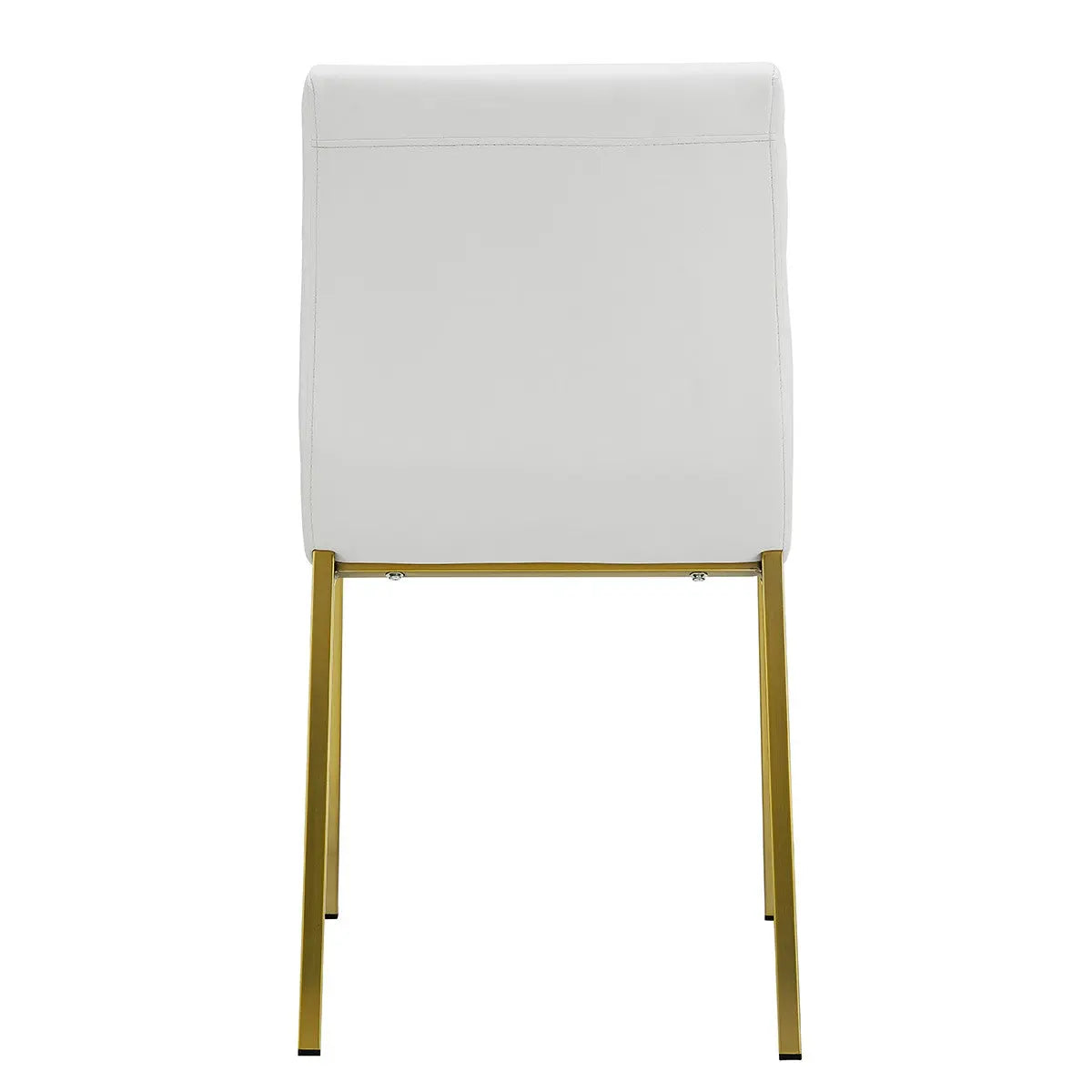 Set of Two White and Gold Upholstered Leather Dining Side Chairs Homeroots Kitchen & Dining