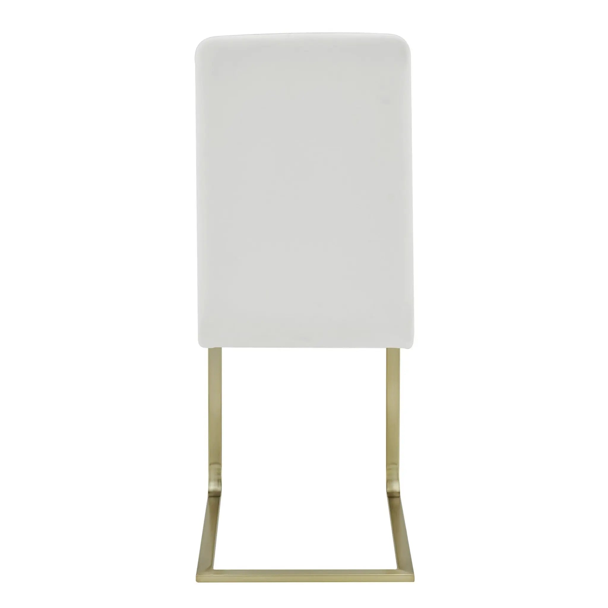 Set of Two White and Gold Upholstered Leather Dining Side Chairs Homeroots Kitchen & Dining