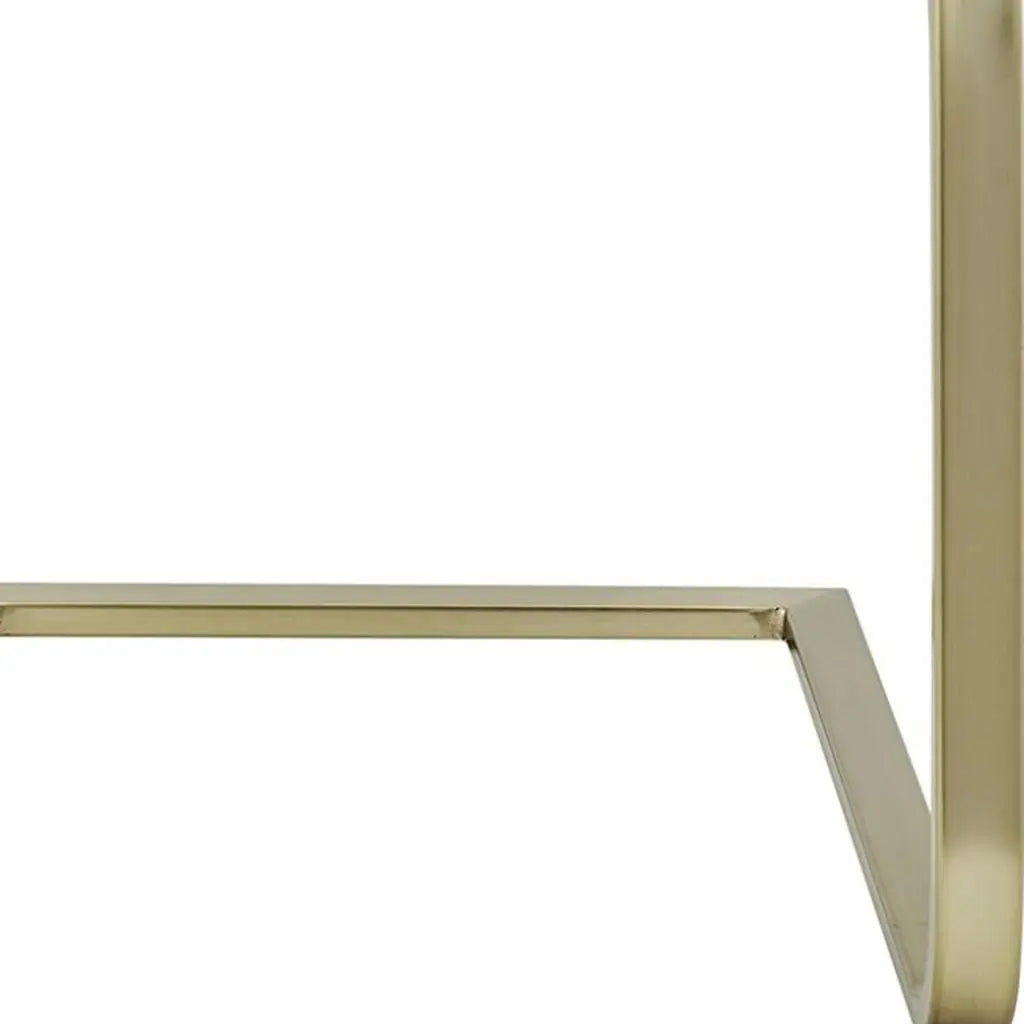 Set of Two White and Gold Upholstered Leather Dining Side Chairs Homeroots Kitchen & Dining