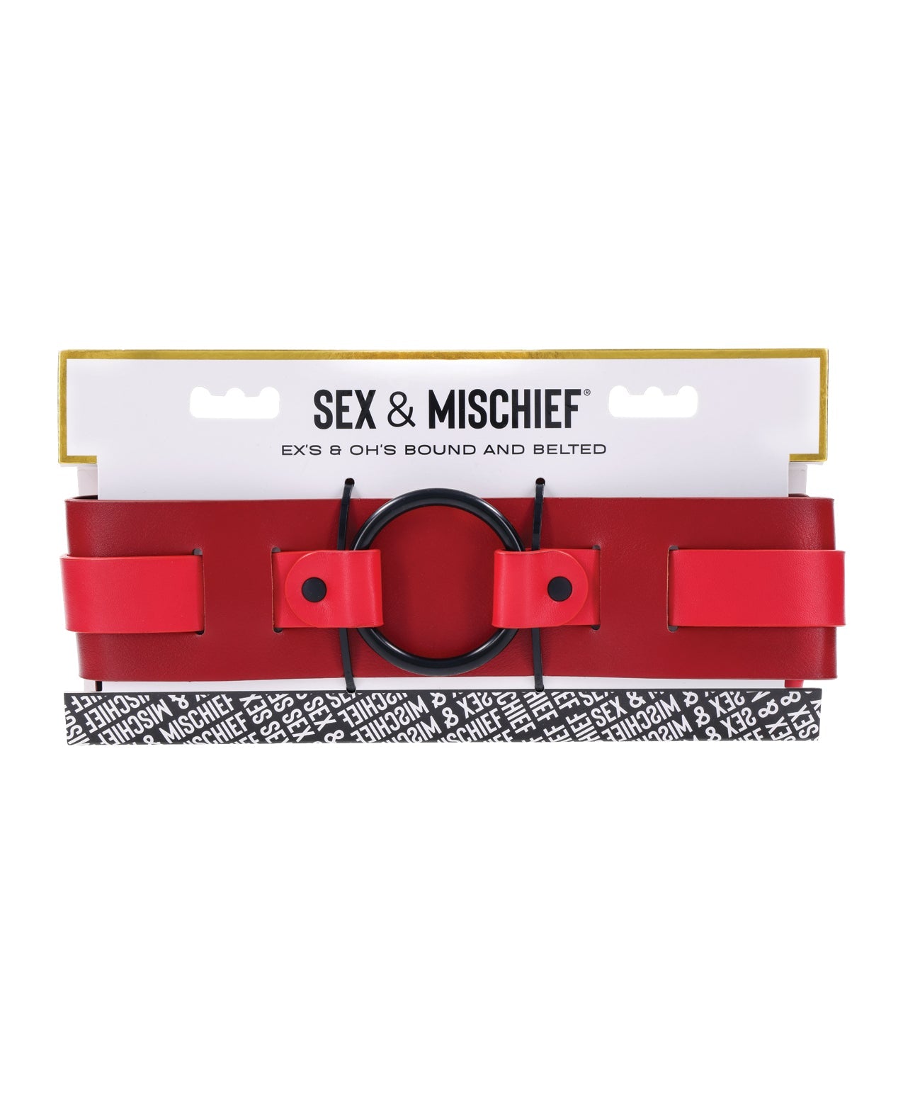 Sex & Mischief Ex's & Oh's Bound & Belted - Red/Black - GreatEagleInc