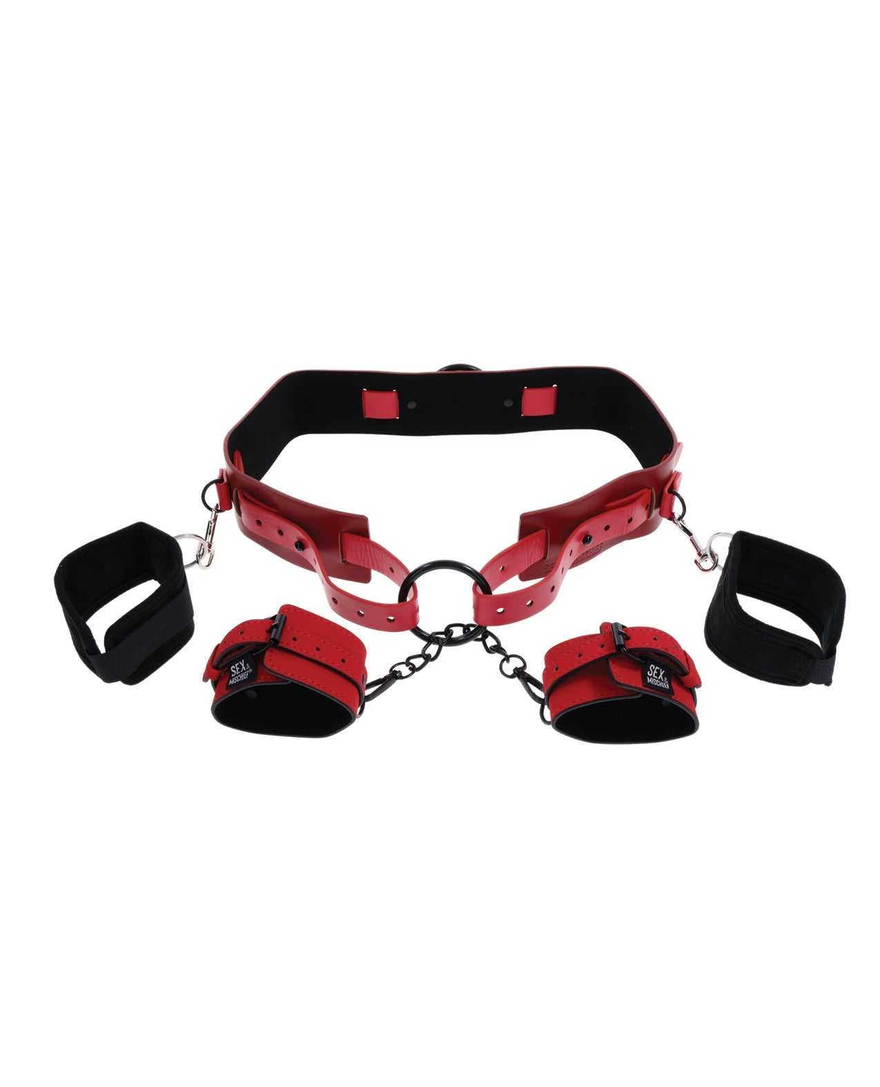 Sex & Mischief Ex's & Oh's Bound & Belted - Red/Black - GreatEagleInc