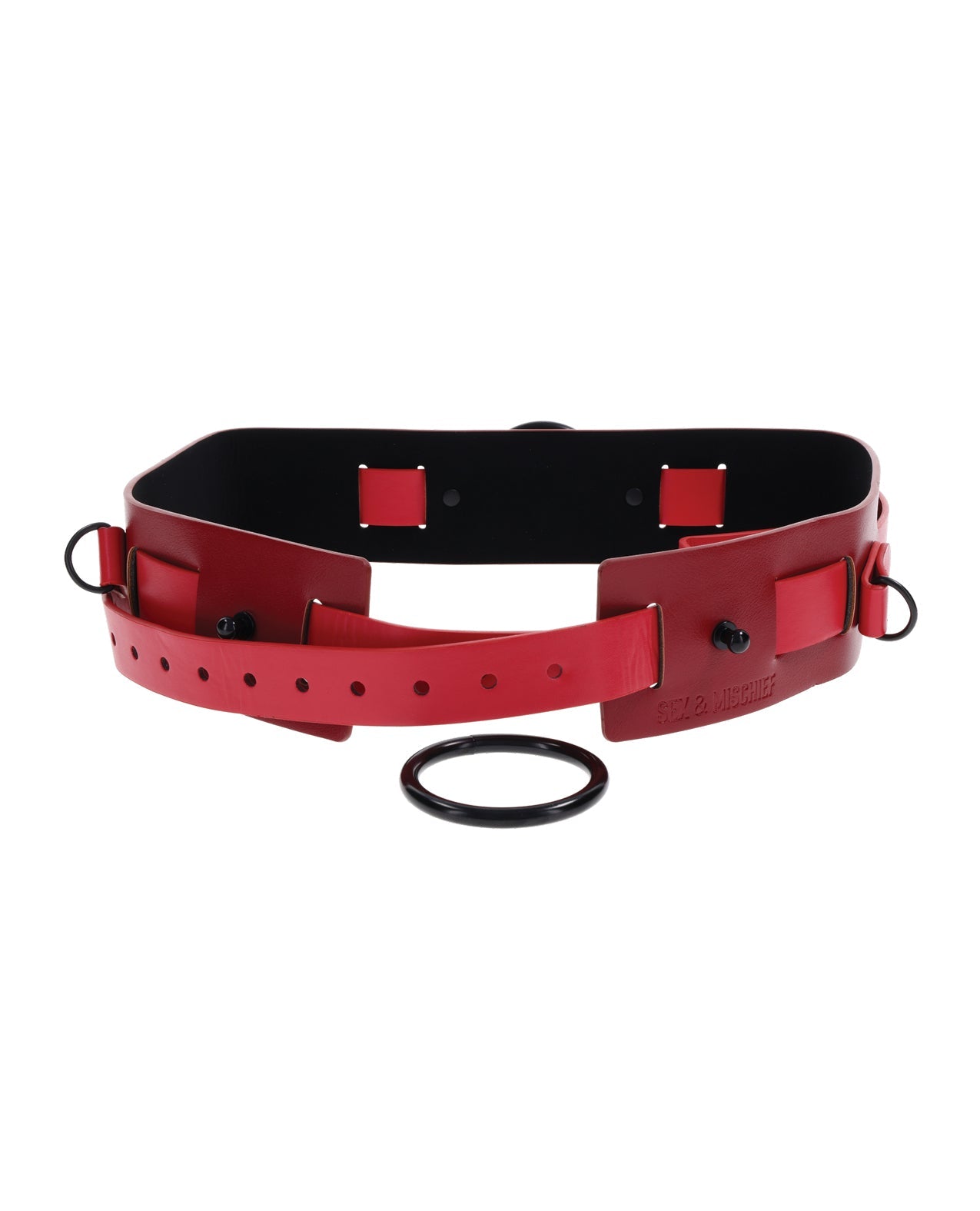 Sex & Mischief Ex's & Oh's Bound & Belted - Red/Black - GreatEagleInc
