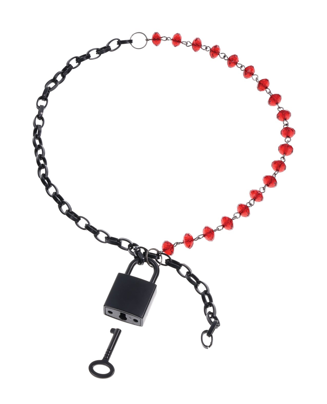 Sex & Mischief Ex's & Oh's Crystal Day Collar - Red/Black - GreatEagleInc