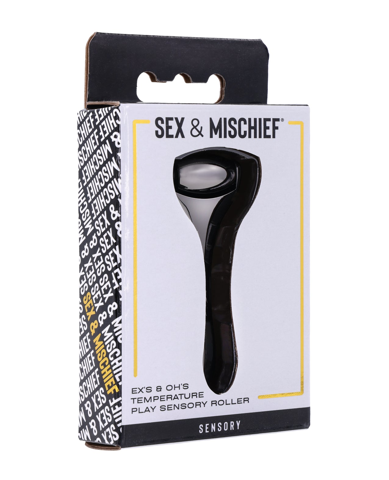 Sex & Mischief Ex's & Oh's Temperature Play Sensory Roller - Black - GreatEagleInc