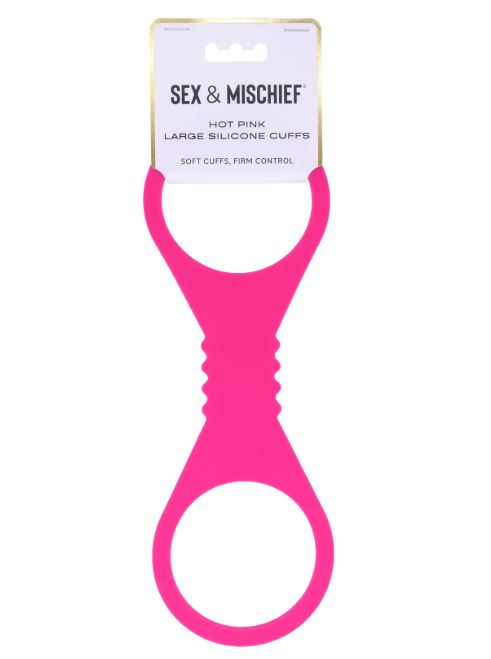 Sex & Mischief Hot Pink Large Silicone Cuffs Sport Sheets