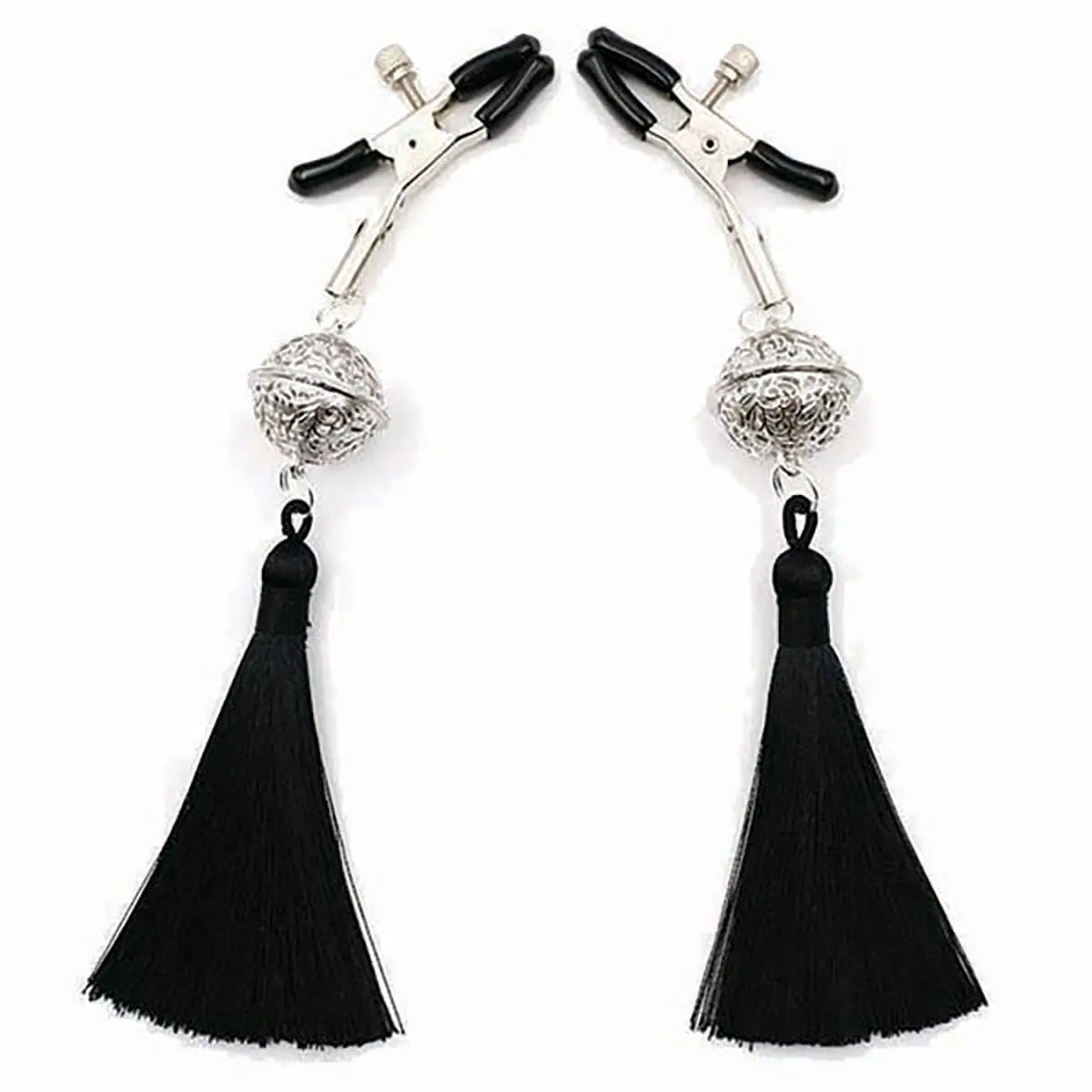 Sexy AF Black Tassel Nipple Clamps Little Genie