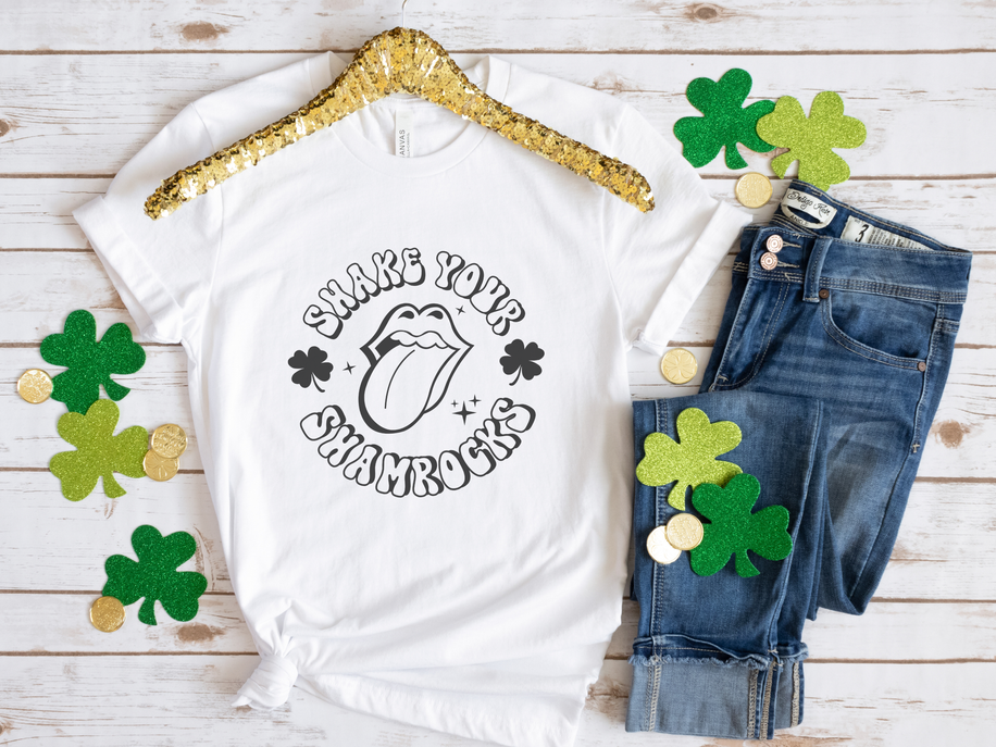 Shake your Shamrocks Funny St Patricks Day Shirt Stiles Tee