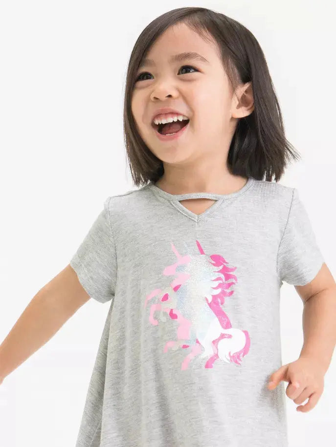 Shark Bite Tunic With Unicorn Graphic Little Mass