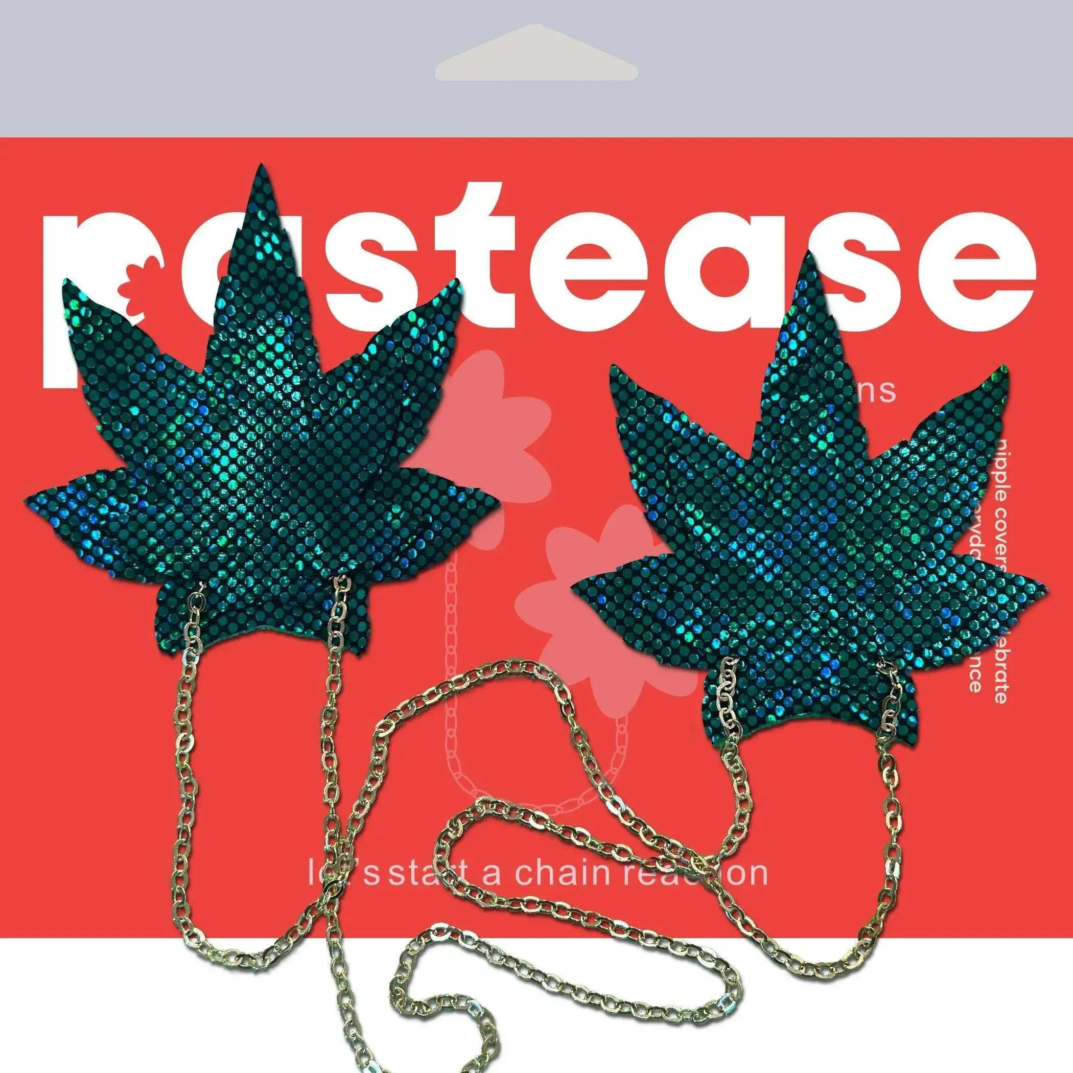 Shattered-Glass-Disco-Ball-Weed-W-Gold-Chain-Nipple-Pasties-Pastease-335407650