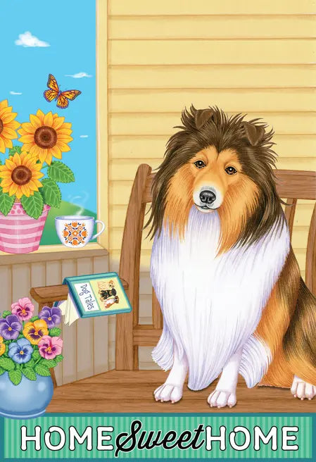 Sheltie - Tomoyo Pitcher Home Sweet Home Garden Flag Best of Breed