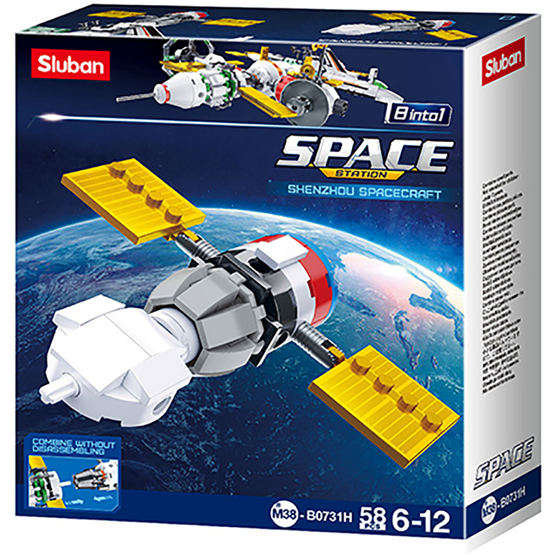 Shenzhou Spacecraft Space Building Brick Kit (58 Pcs) Texas Toy Distribution