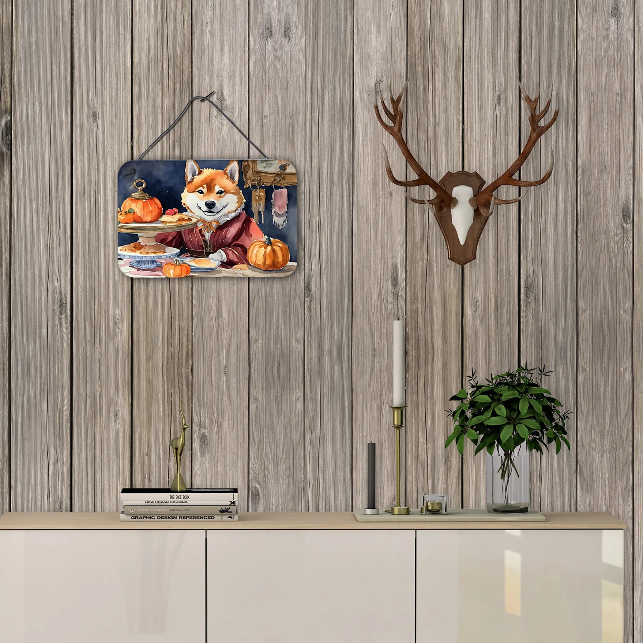 Shiba Inu Fall Kitchen Pumpkins Wall or Door Hanging Prints Caroline's Treasures