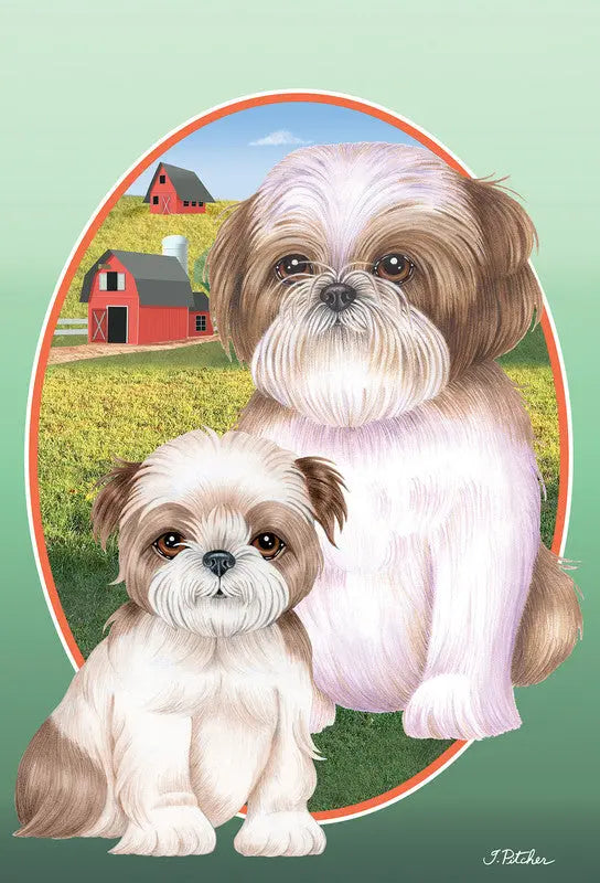 Shih Tzu Brown- Best of Breed On The Farm Garden Flag Best of Breed