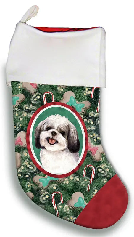 Shih Tzu Silver- Best of Breed Christmas Stocking Best of Breed