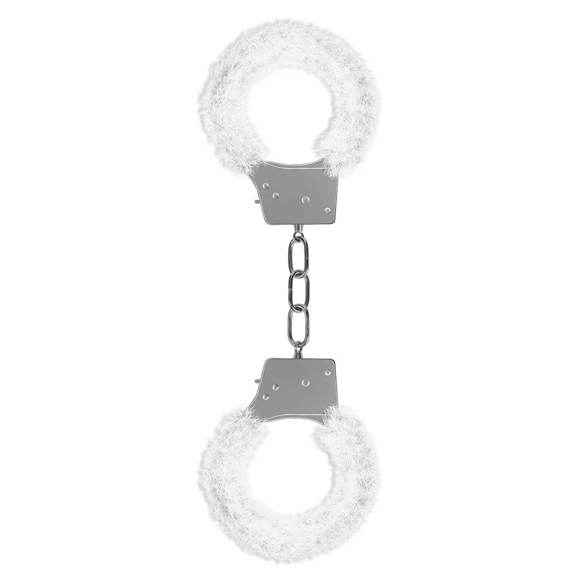 Shots Ouch! Beginner's Furry Handcuffs - White Shots