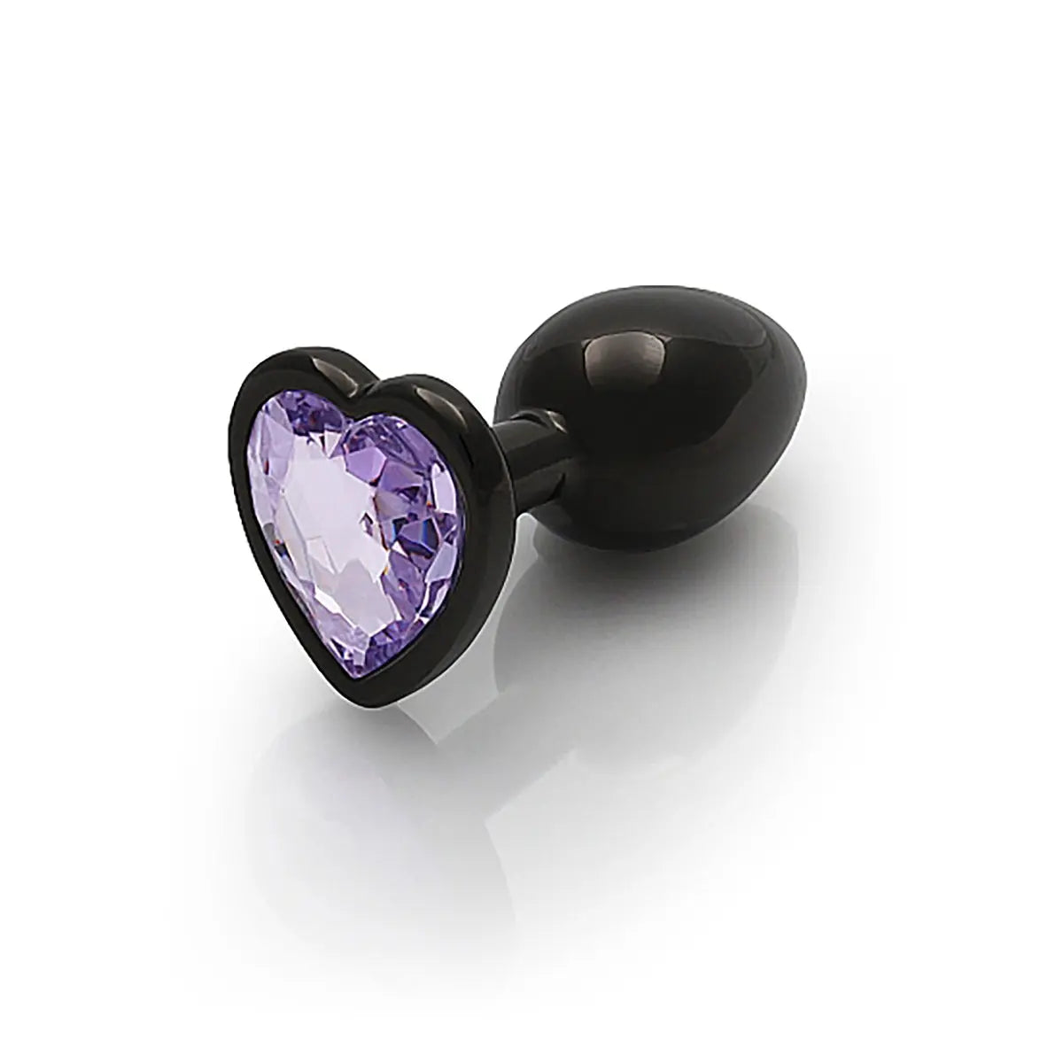 Shots Ouch! Heart Gem Butt Plug Small - Gunmetal/Amethyst Shots
