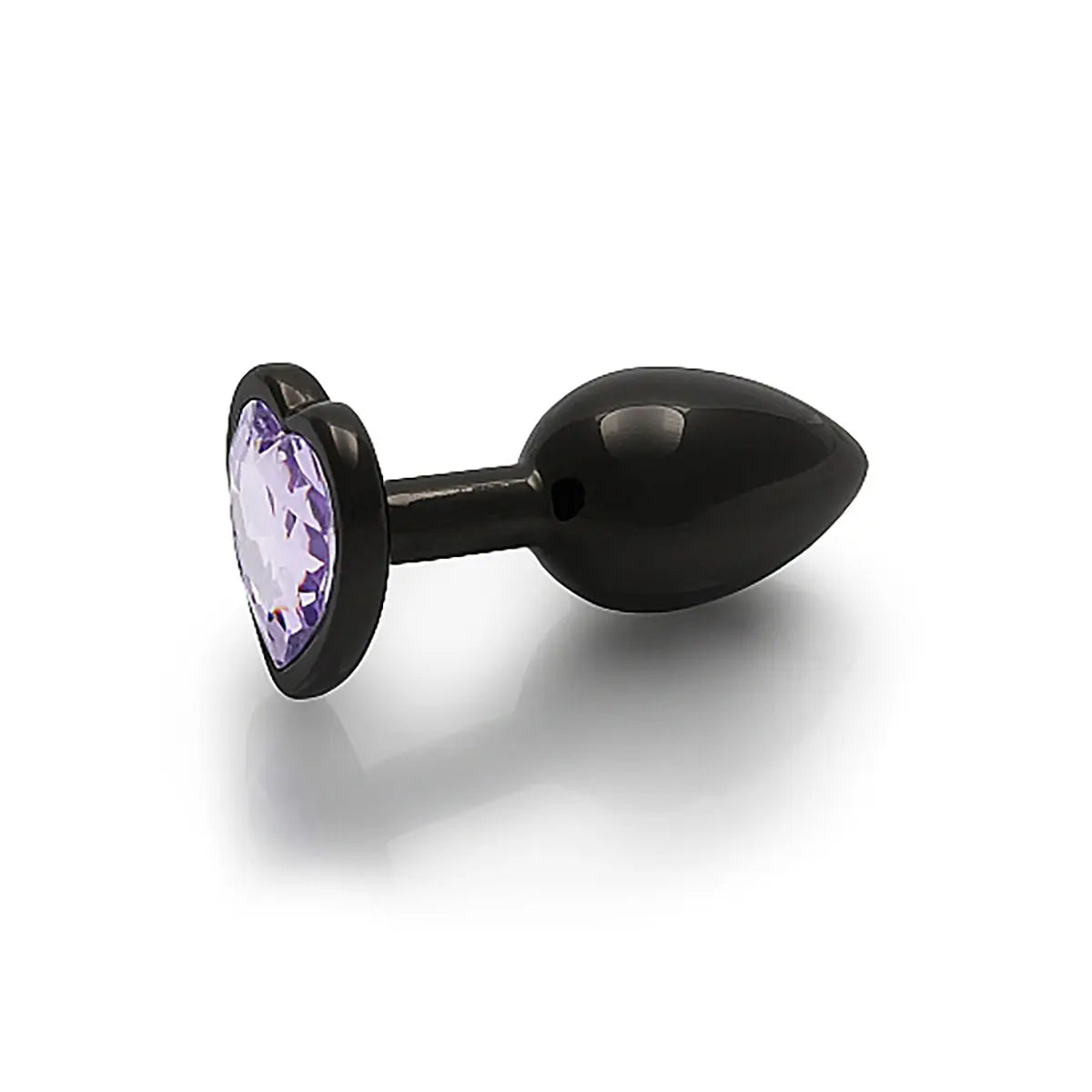 Shots Ouch! Heart Gem Butt Plug Small - Gunmetal/Amethyst Shots