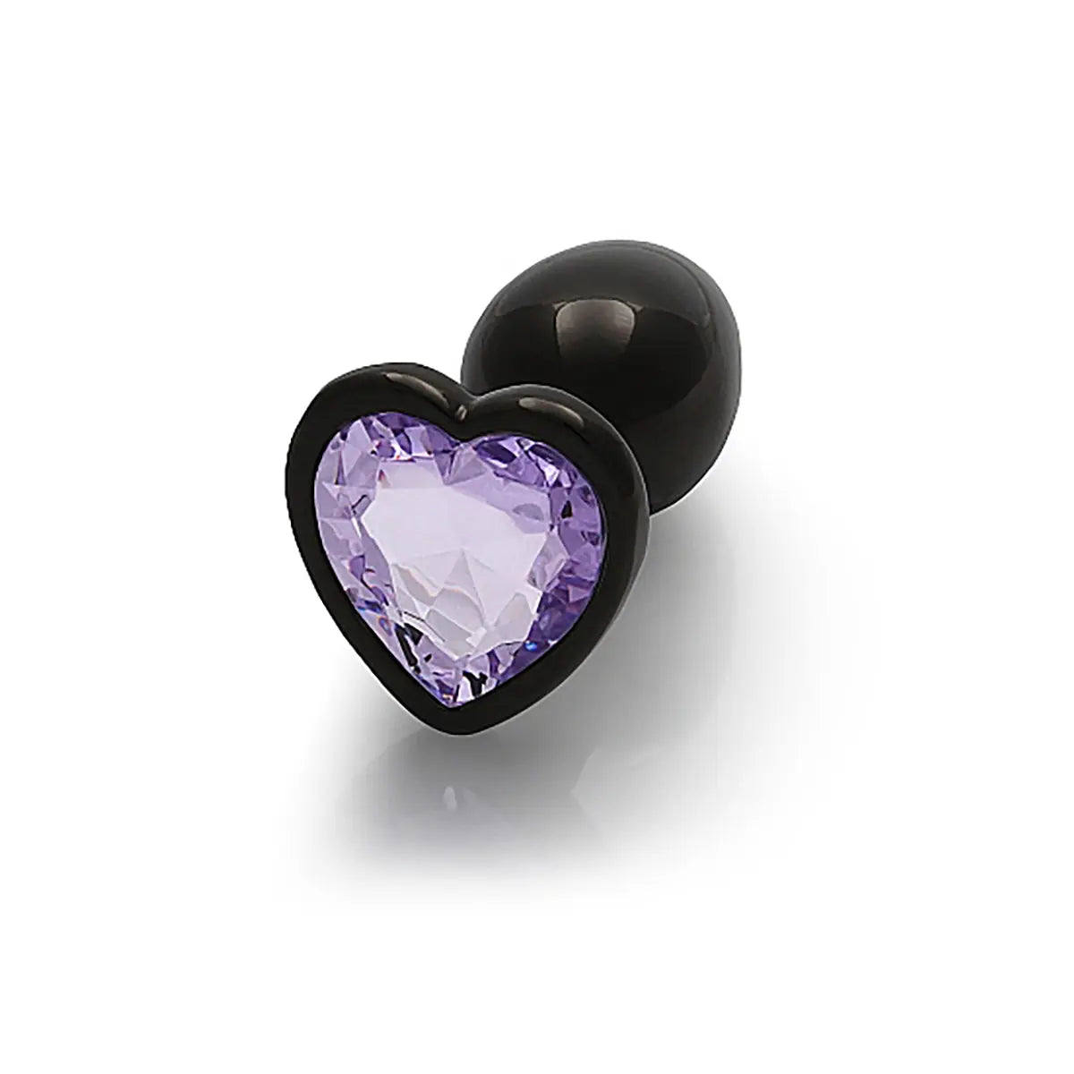 Shots Ouch! Heart Gem Butt Plug Small - Gunmetal/Amethyst Shots