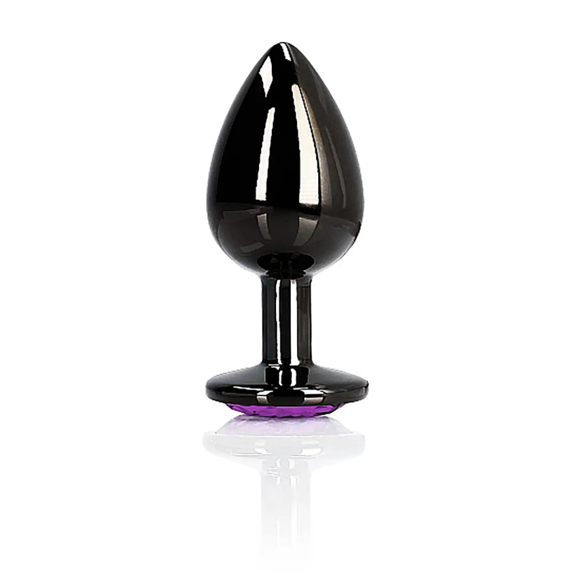 Shots Ouch! Heart Gem Butt Plug Small - Gunmetal/Amethyst Shots