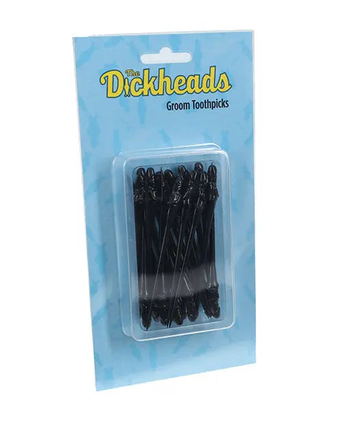 Shots The Dickheads Groom Toothpicks - Black - GreatEagleInc