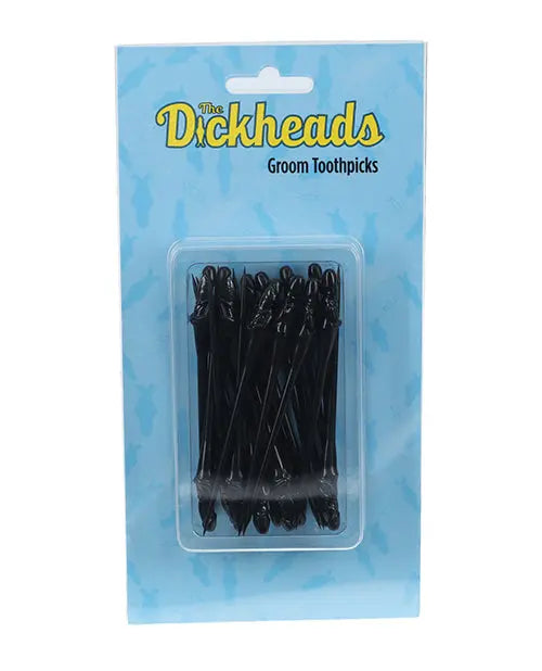 Shots The Dickheads Groom Toothpicks - Black - GreatEagleInc