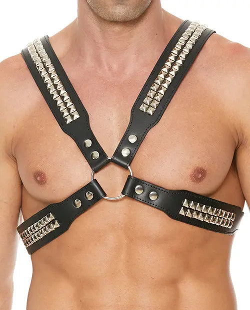 Shots Uomo Men's Pyramid Stud Body Harness - Black Shots America LLC