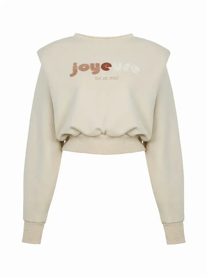 Shoulder Pad Embroidered Sweatshirt Monique Store