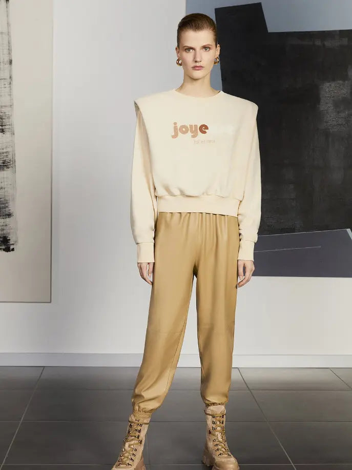 Shoulder Pad Embroidered Sweatshirt Monique Store