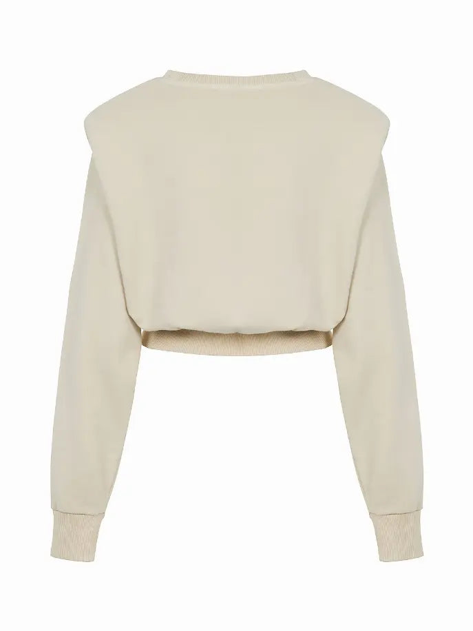 Shoulder Pad Embroidered Sweatshirt Monique Store