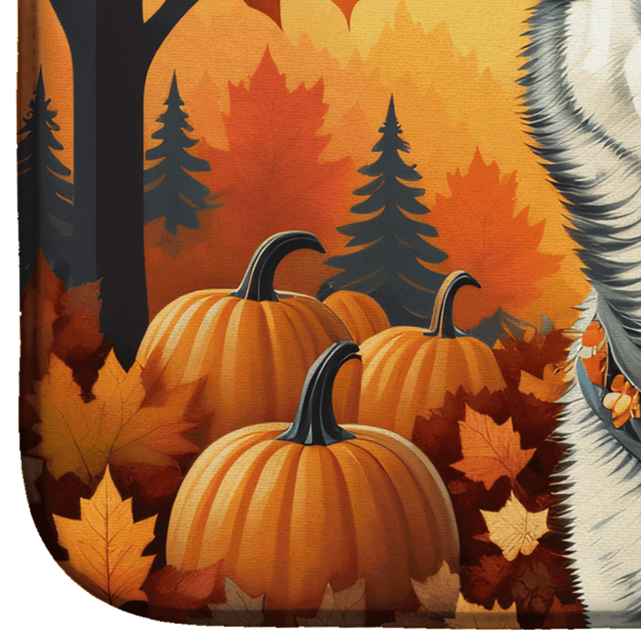 Siberian Husky Fall Dish Drying Mat Caroline's Treasures
