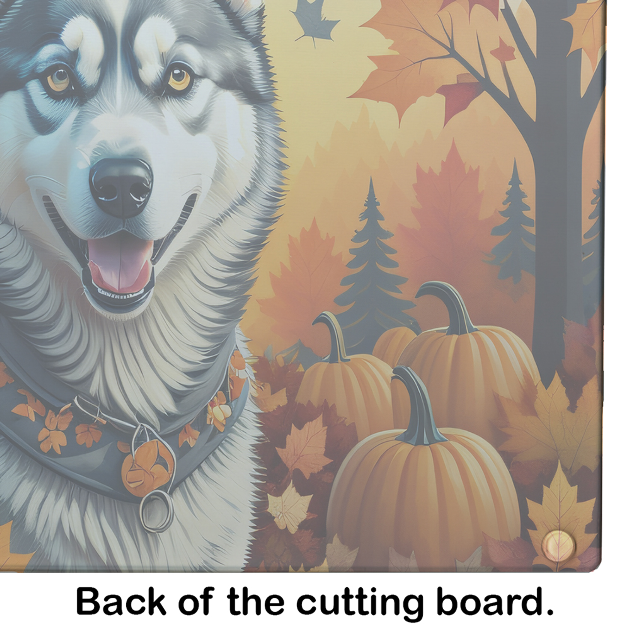 Siberian Husky Fall Glass Cutting Board Caroline's Treasures