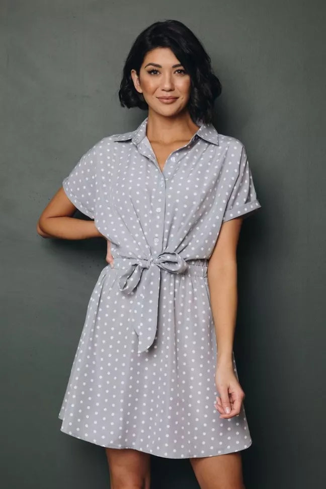 Sicily Polka Dot Mini Dress Stay Warm in Style