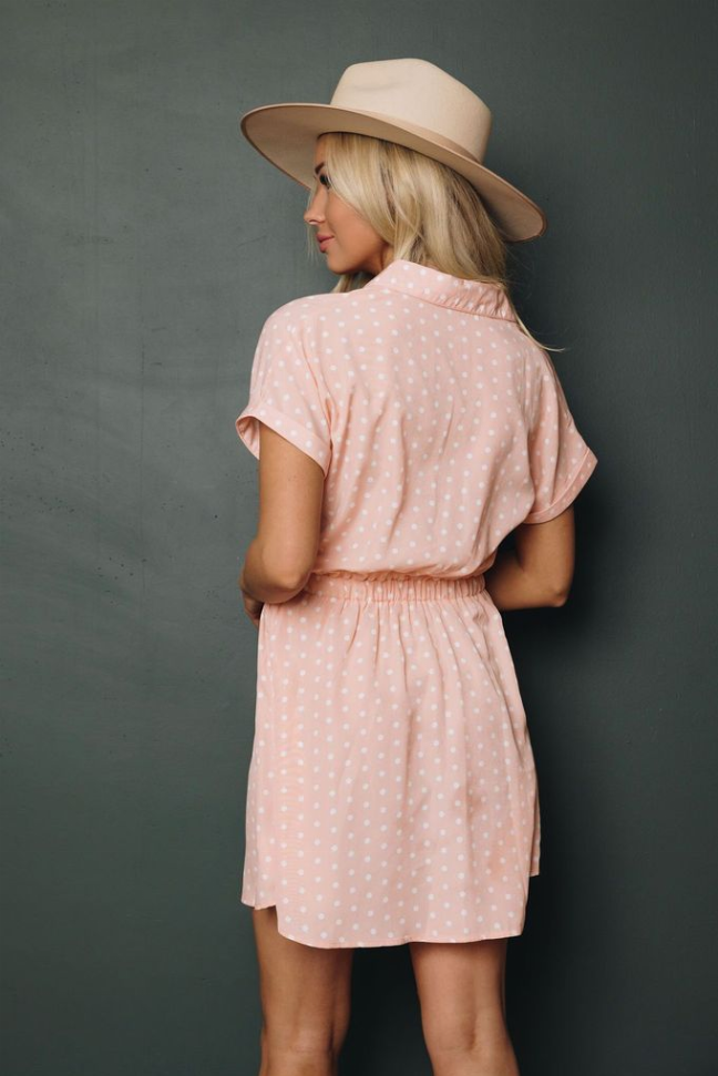 Sicily Polka Dot Mini Dress Stay Warm in Style