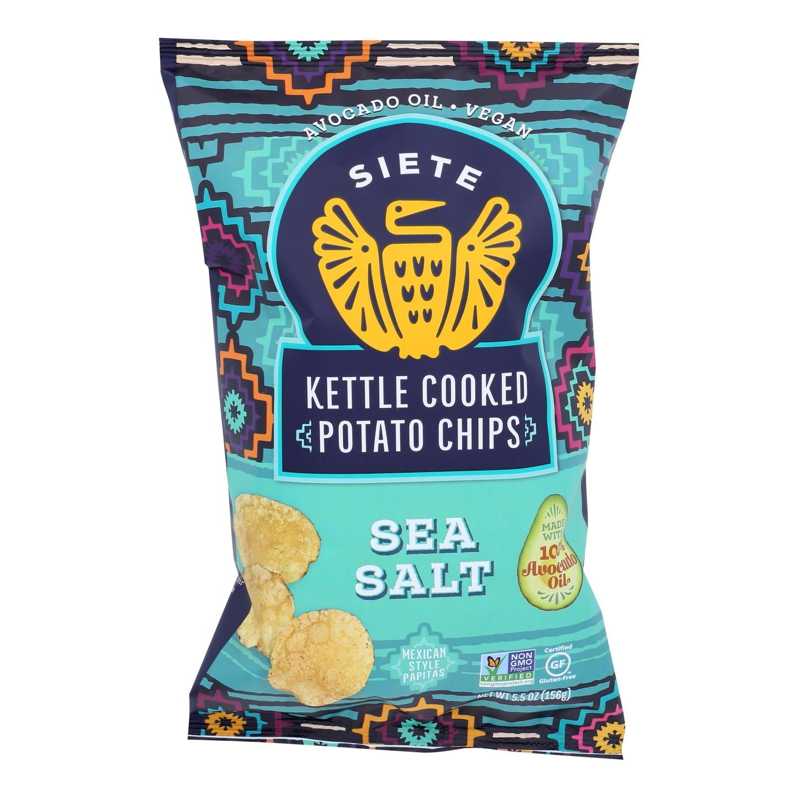 Siete - Kettle Chip Sea Salt - Case Of 6-5.5 Oz Siete