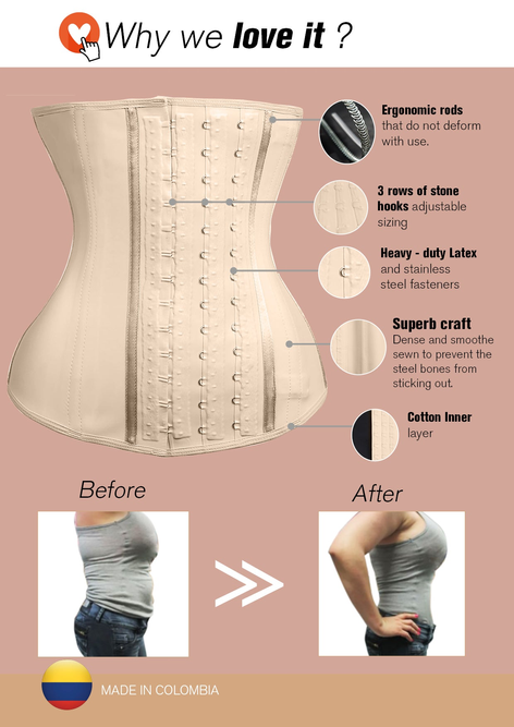 Siluet FN/F Natural Latex Waist Trainer Lined in Cotton Lia International