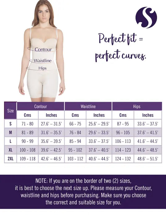 Siluet  Thermal latex shaper Mid-Thigh style without zipper Lia International