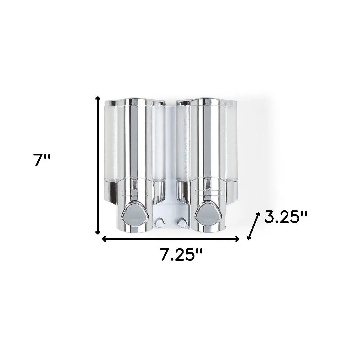 Silver Heavy Duty Plastic Two Chamber Wall Mount Soap Dispenser - GreatEagleInc