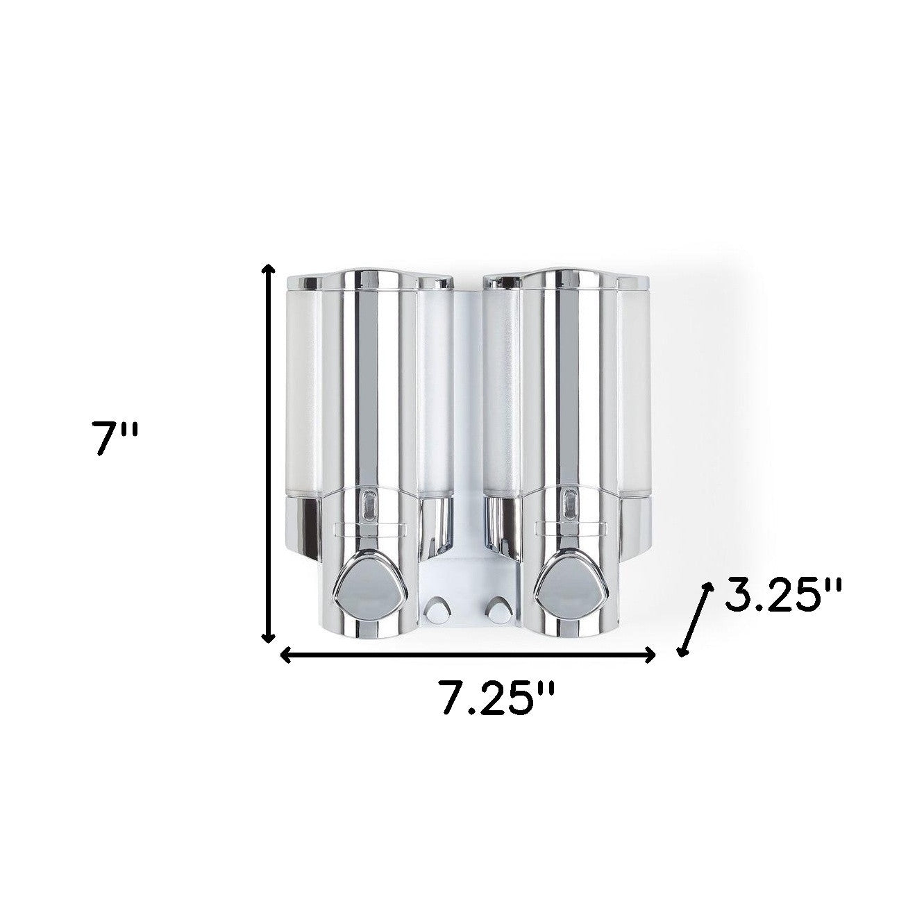 Silver Heavy Duty Plastic Two Chamber Wall Mount Soap Dispenser - GreatEagleInc