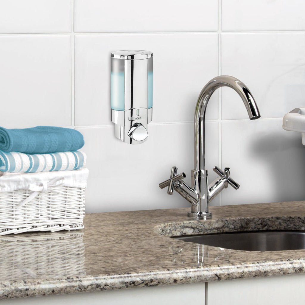 Silver Heavy Duty Plastic Wall Mount Soap Dispenser - GreatEagleInc
