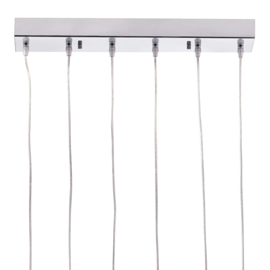 Silver Kitchen Island Six Light Metal LED Ceiling Light With Shades - GreatEagleInc