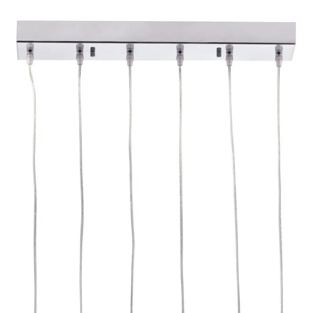 Silver Kitchen Island Six Light Metal LED Ceiling Light With Shades - GreatEagleInc