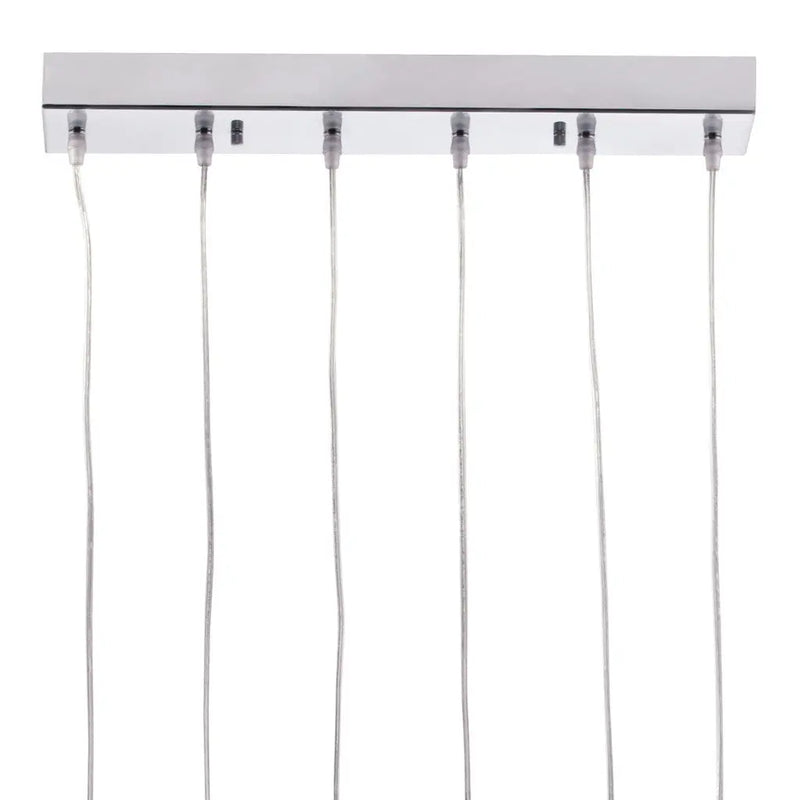Silver Kitchen Island Six Light Metal LED Ceiling Light With Shades - GreatEagleInc