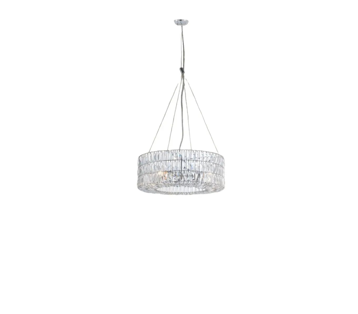 Silver Lantern Metal Chandelier With Silver Shades - GreatEagleInc