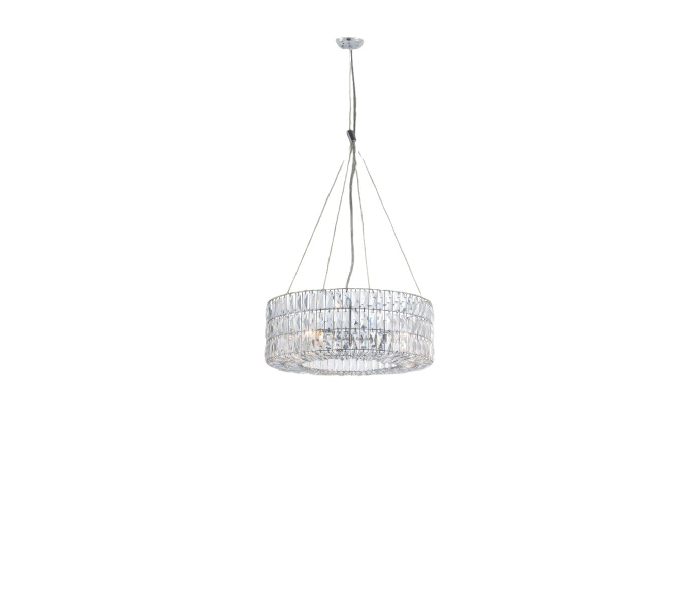 Silver Lantern Metal Chandelier With Silver Shades - GreatEagleInc