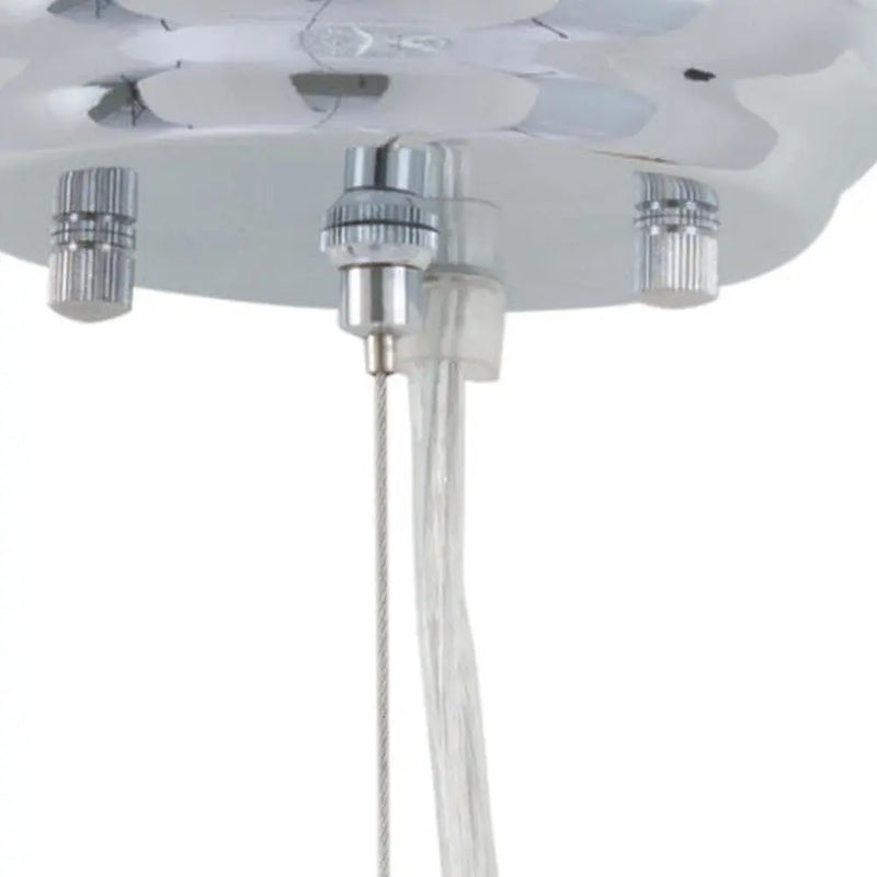 Silver Lantern Metal Chandelier With Silver Shades - GreatEagleInc
