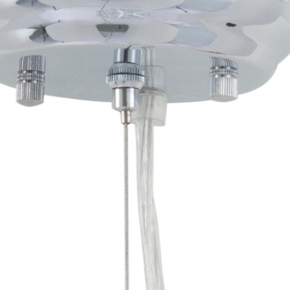 Silver Lantern Metal Chandelier With Silver Shades - GreatEagleInc