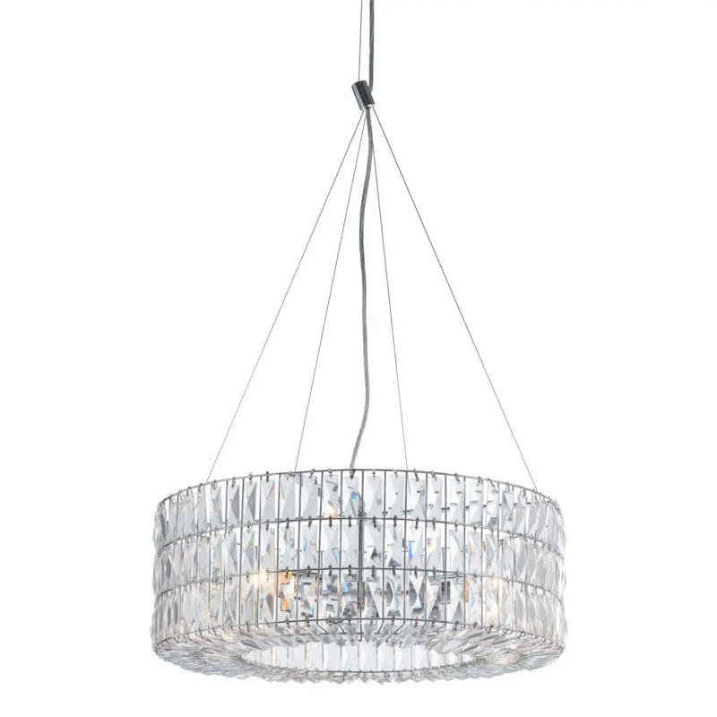 Silver Lantern Metal Chandelier With Silver Shades - GreatEagleInc