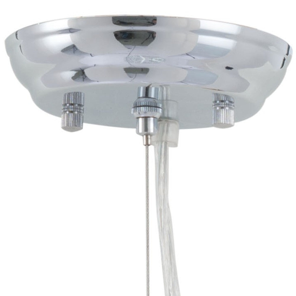 Silver Lantern Metal Chandelier With Silver Shades - GreatEagleInc